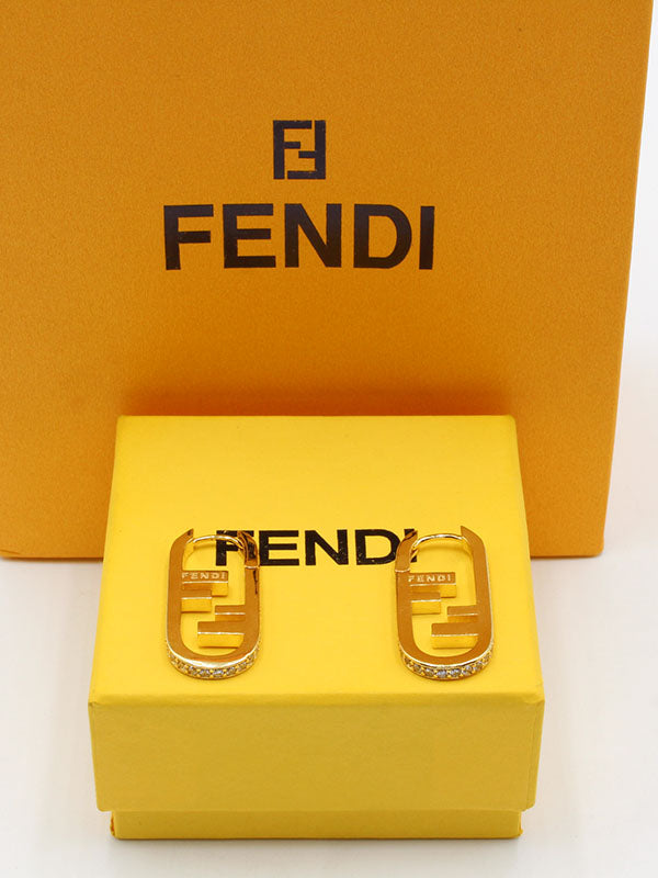 حلق فندي ميتال لوقو حلق fendi