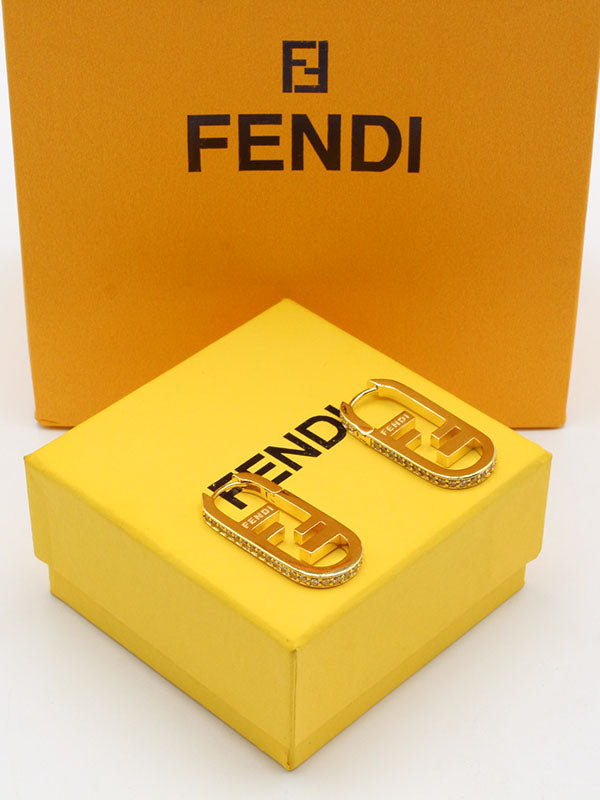 حلق فندي ميتال لوقو حلق fendi