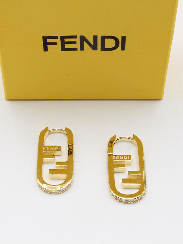 حلق فندي ميتال لوقو حلق fendi
