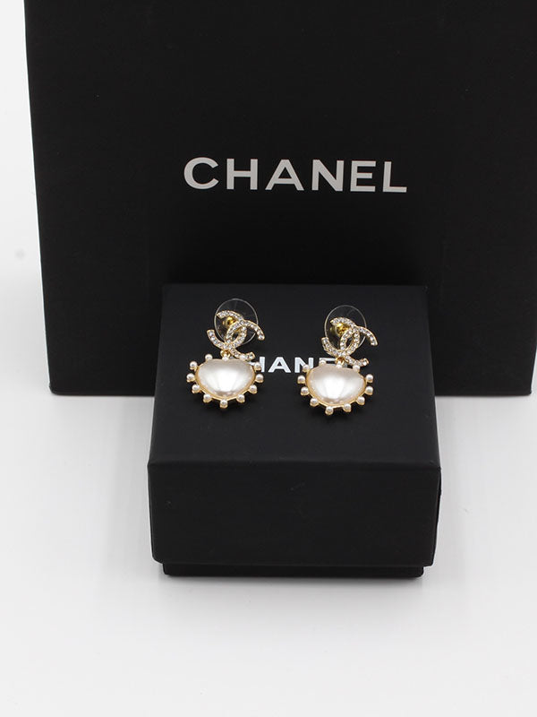 حلق شانيل هارت لولو كريستال حلق chanel