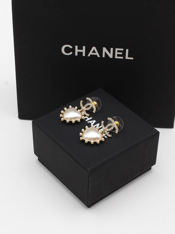 حلق شانيل هارت لولو كريستال حلق chanel