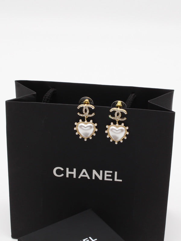 حلق شانيل هارت لولو كريستال حلق chanel