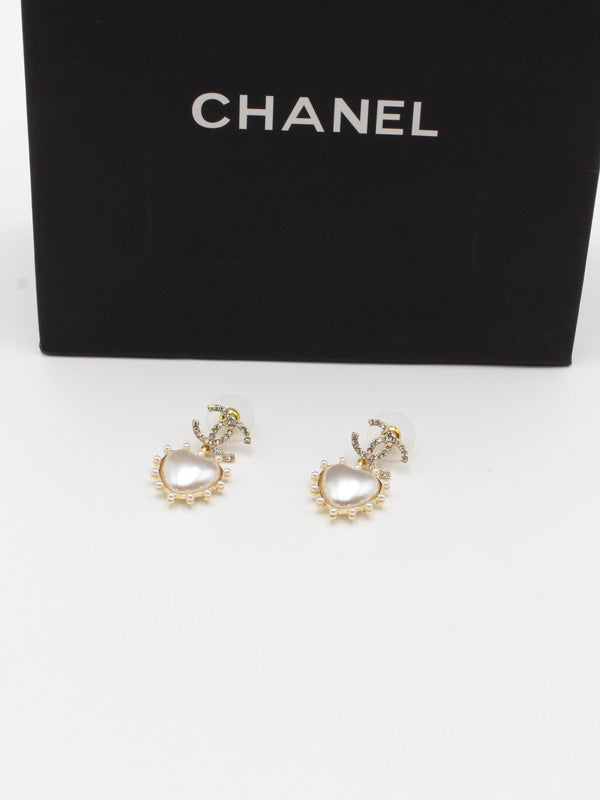حلق شانيل هارت لولو كريستال حلق chanel