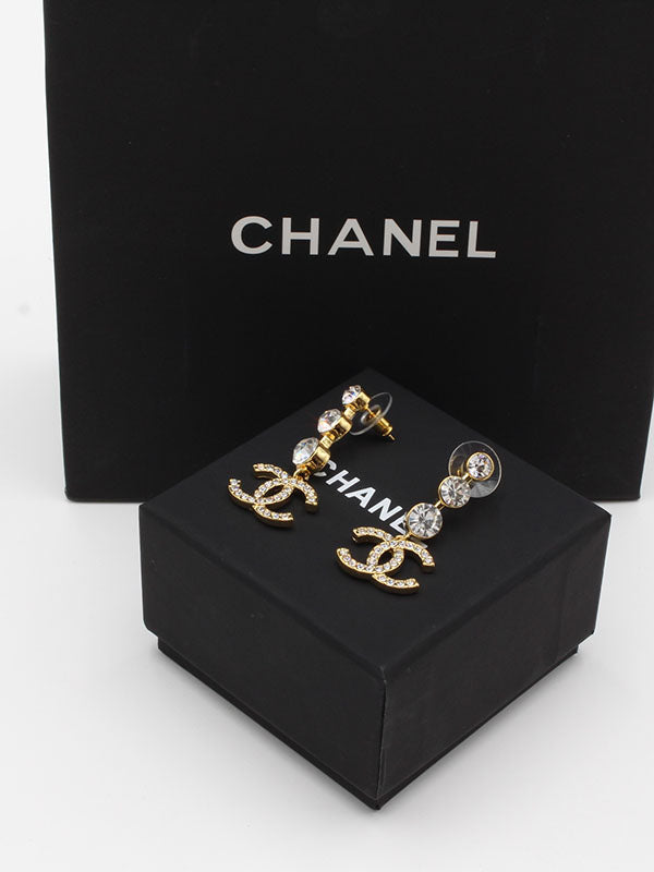 حلق شانيل كريستال طويل حلق chanel