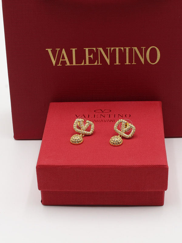 حلق فالنتينو زركون ستون V حلق VALENTINO
