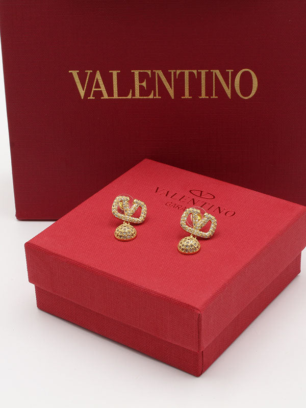 حلق فالنتينو زركون ستون V حلق VALENTINO