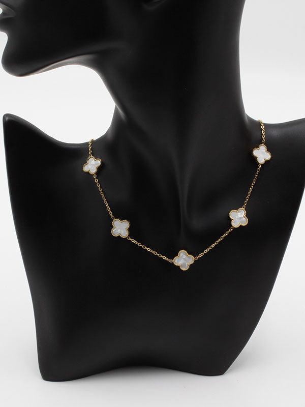 سلسال فان كليف عقد 5 ورود سلسال van cleef ابيض