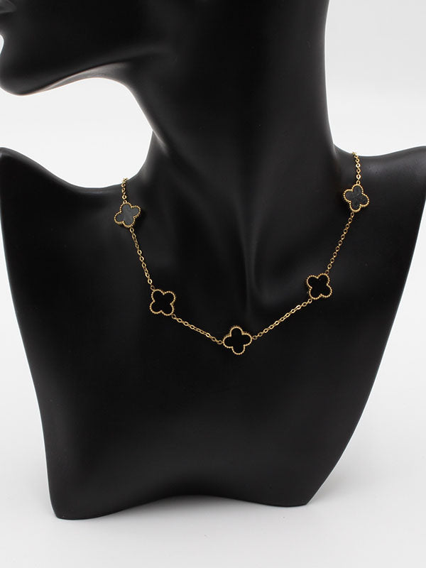 سلسال فان كليف عقد 5 ورود سلسال van cleef اسود