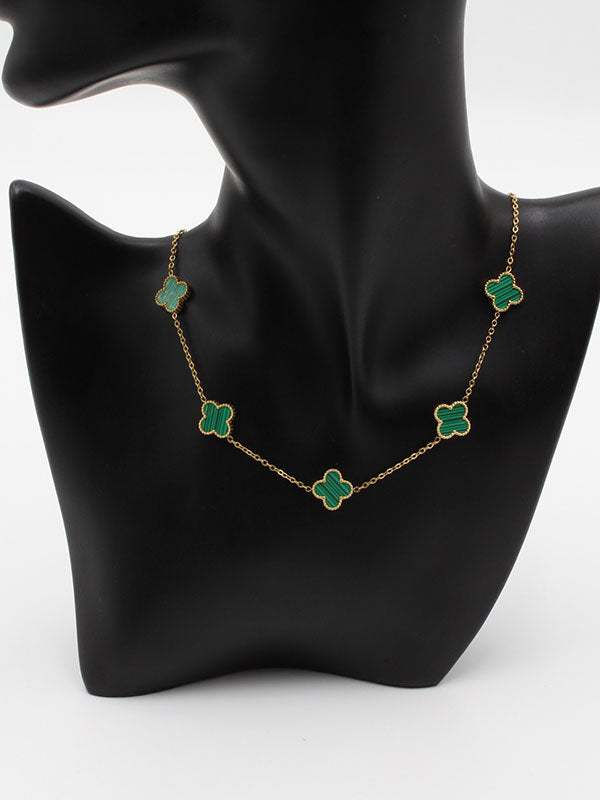 سلسال فان كليف عقد 5 ورود سلسال van cleef اخضر