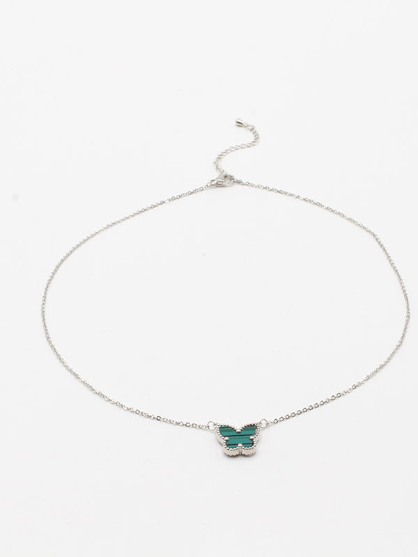 سلسال فان كليف فراشة ناعم سلسال van cleef اخضر فضي