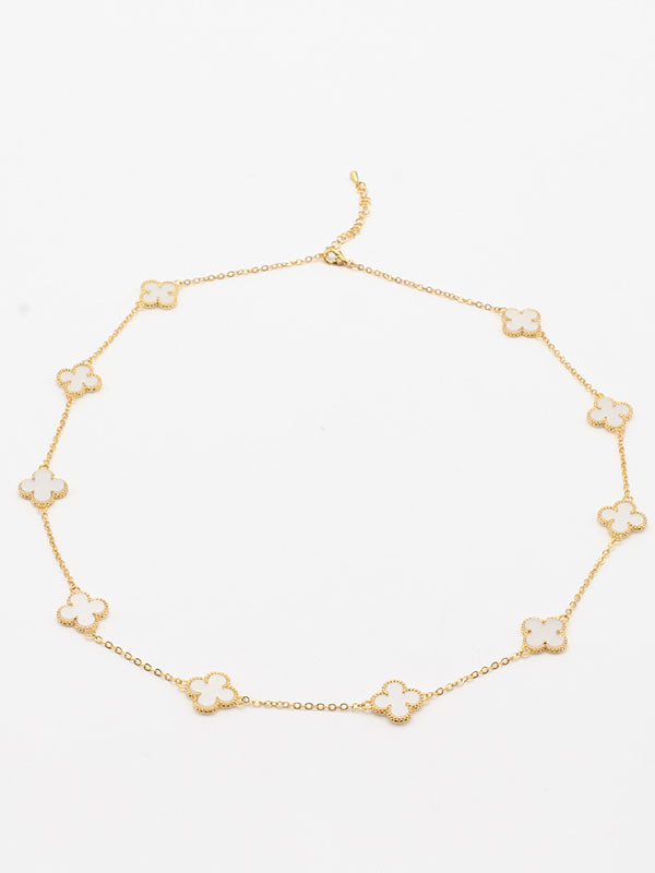 سلسال فان كليف وسط 10 وردات سلسال van cleef ابيض