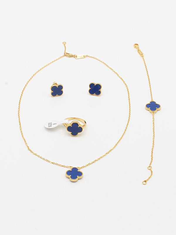 طقم فان كليف صدف 4 قطع اطقم van cleef ازرق 6