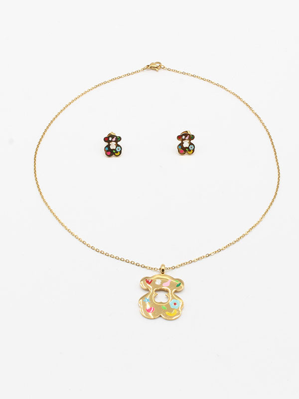 طقم توس شيل ملون ذهبي اطقم دبدوب