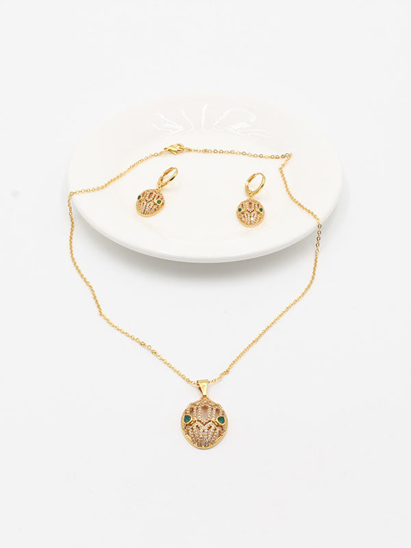 طقم بولغاري سنيك ذهبي زركون اطقم bvlgari ذهبي