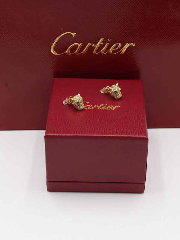 حلق تايقر زركون قرين ايز صغير حلق CARTIER ذهبي