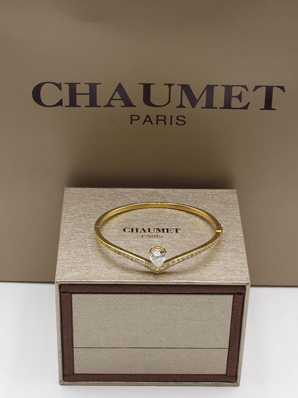 اساور شومية زركون ون ستون اسواره chaumet ذهبي