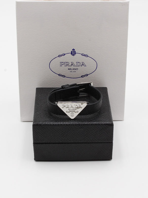 اساور برادا ليذر وذ بيق لوقو اسواره brada اسود فضي