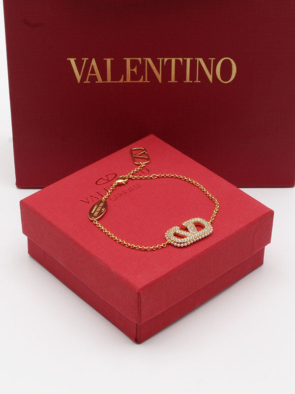 اسواره فالنتينو ذهبي زركون لوقو كبير اسواره VALENTINO
