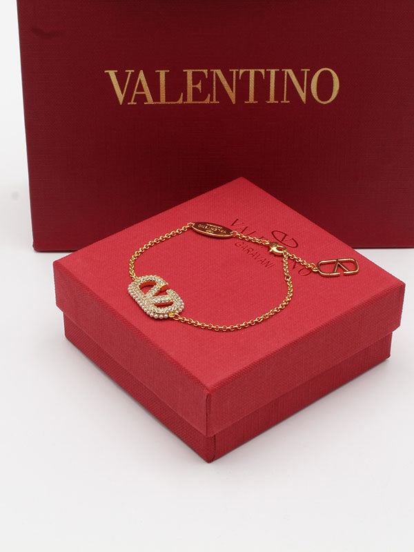 اسواره فالنتينو ذهبي زركون لوقو كبير اسواره VALENTINO