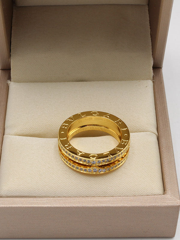 خاتم بولغاري زركون دبل لاينز خواتم bvlgari ذهبي 6