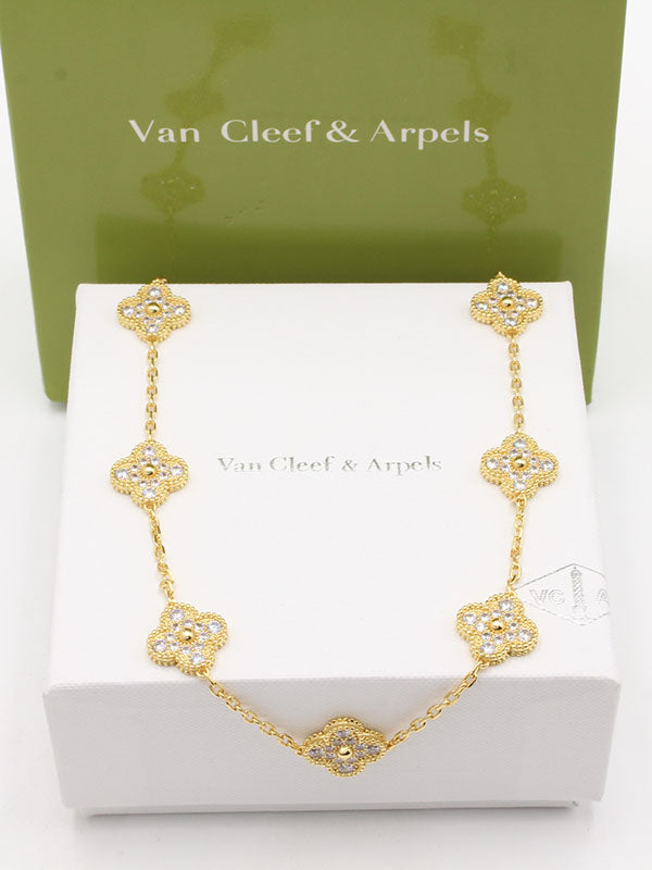 سلسال فان كليف الماستر الجديد سلسال van cleef ذهبي زركون
