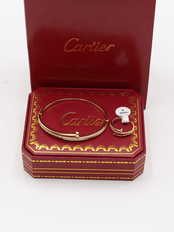 اسواره كارتير وخاتم مسمار ذهبي اسواره CARTIER ذهبي 6
