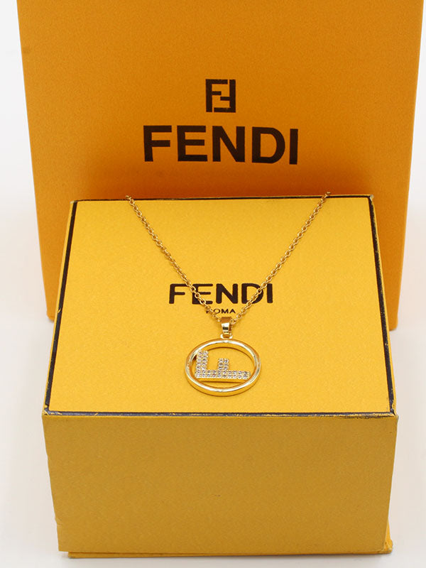 سلسال فندي زركون مدور سلسال fendi ذهبي
