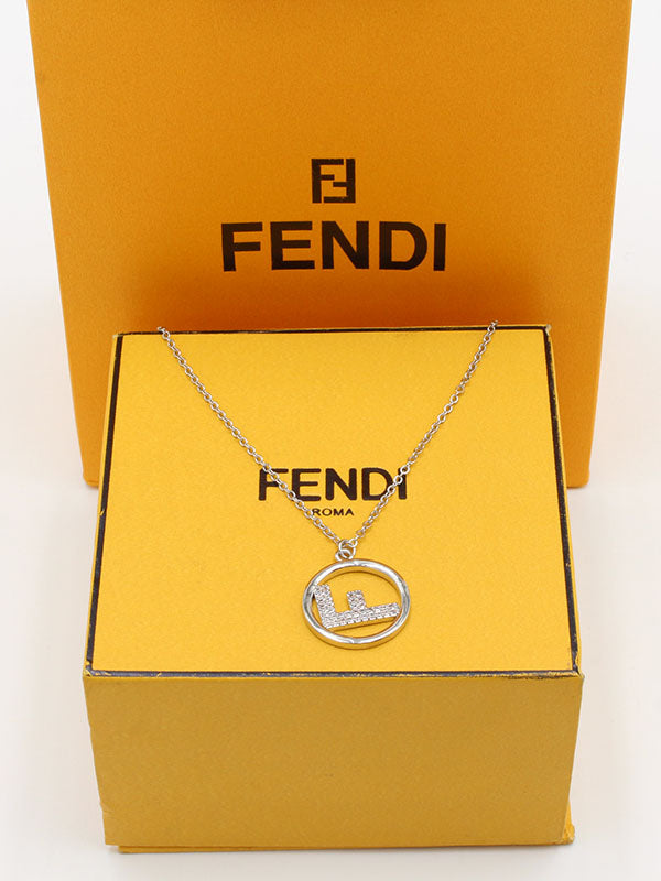 سلسال فندي زركون مدور سلسال fendi فضي