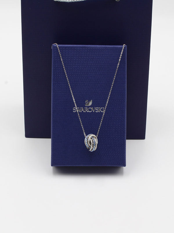 سلسال سواروفسكي سيركلز سلسال Swarovski سماوي فضي