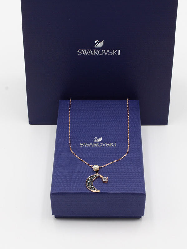 سلسال سواروفسكي هلال كريستال روز قولد سلسال Swarovski