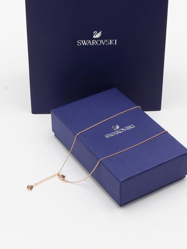 سلسال سواروفسكي هلال كريستال روز قولد سلسال Swarovski