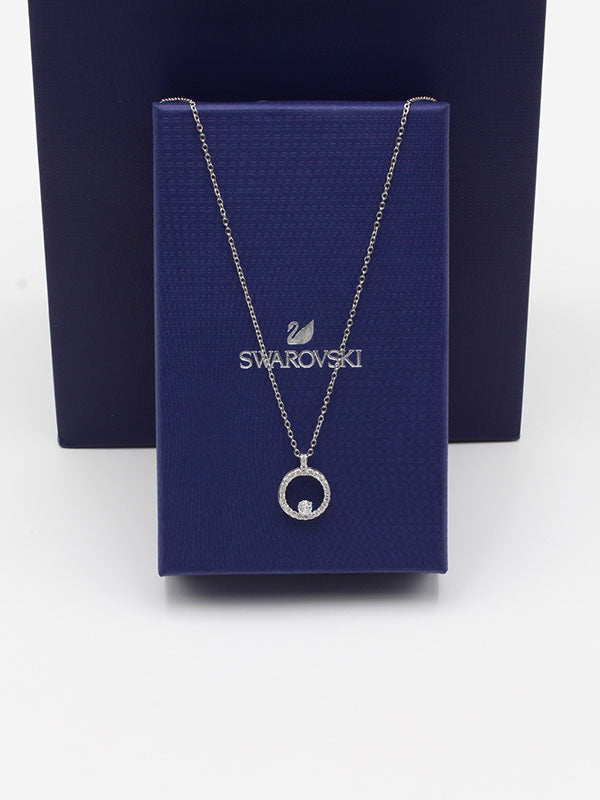 سلسال سواروفسكي مدور زركون سلسال Swarovski فضي