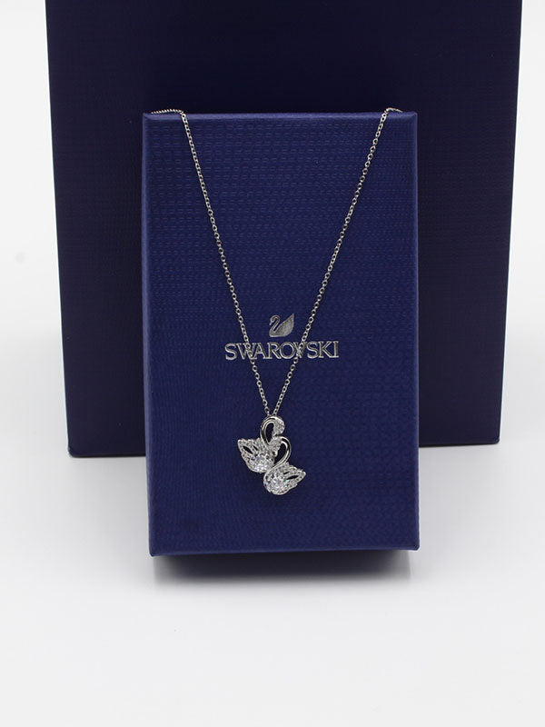 سلسال سواروفسكي سوان زركون سلسال Swarovski فضي