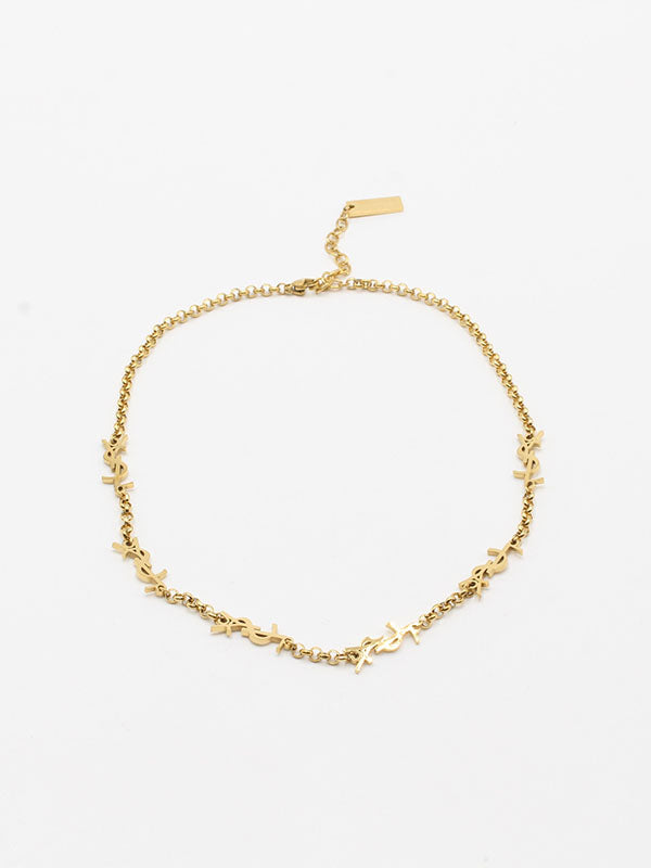 سلسال ايف سان لوران عقد ذهبي سلسال ysl