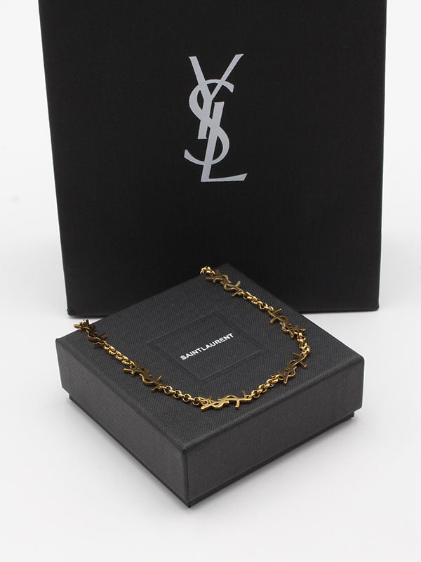 سلسال ايف سان لوران عقد ذهبي سلسال ysl