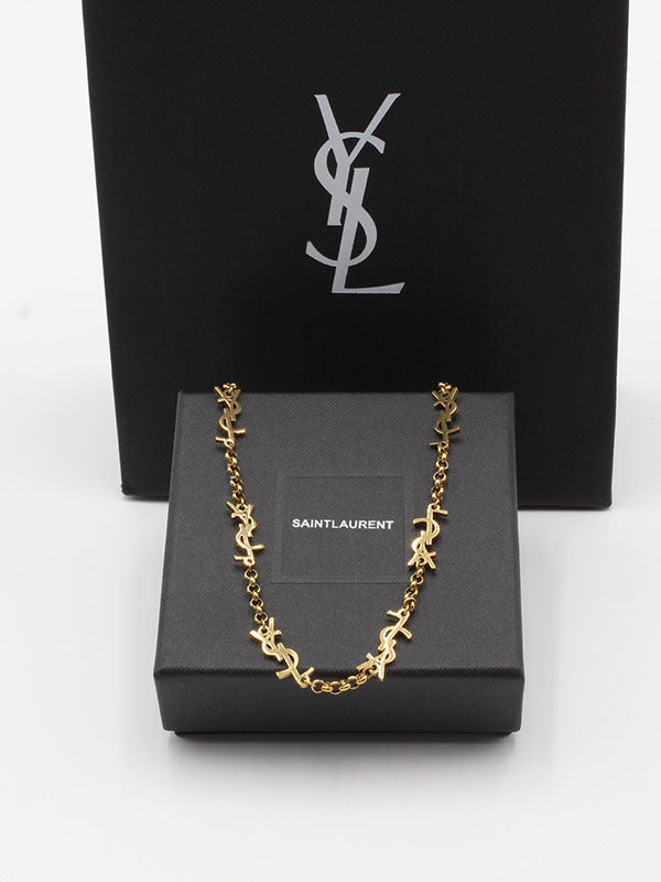 سلسال ايف سان لوران عقد ذهبي سلسال ysl ذهبي