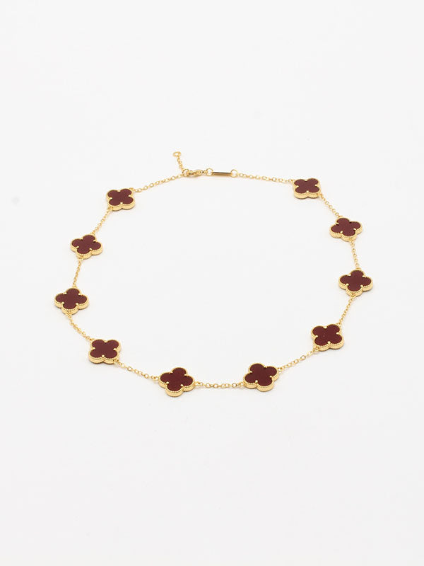 سلسال فان كليف 10 وردات لوقو سلسال van cleef عنابي