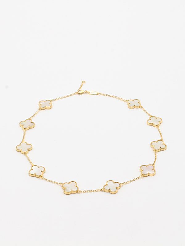 سلسال فان كليف 10 وردات لوقو سلسال van cleef ابيض