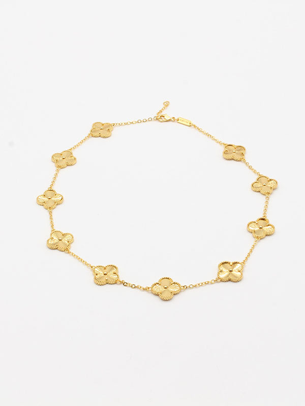 سلسال فان كليف 10 وردات لوقو سلسال van cleef ذهبي