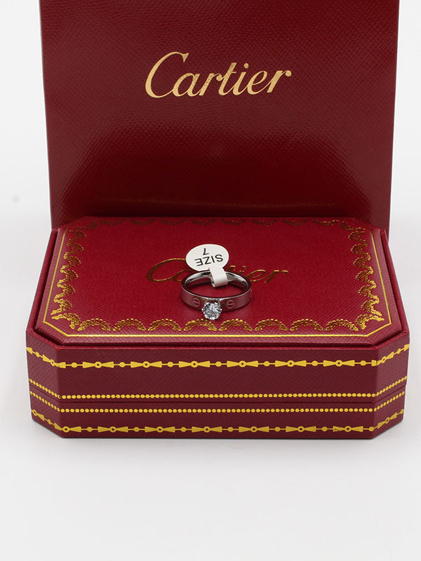 خاتم كارتير سوليتر خواتم CARTIER فضي 5