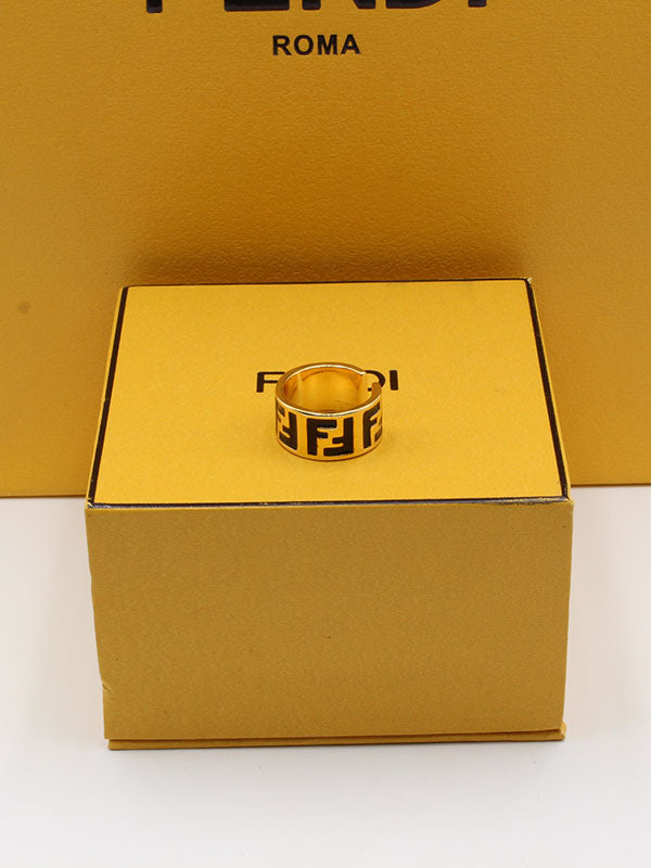 خاتم فندي لوقو الجديد خواتم fendi ذهبي 6.5