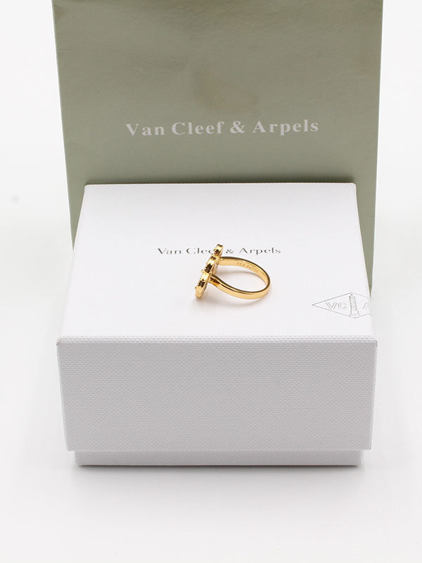 خاتم فان كليف وردتين حجر ملون خواتم van cleef