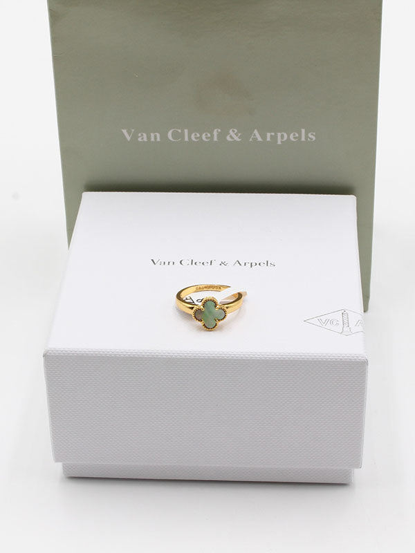 خاتم فان كليف وردة صغير لوقو خواتم van cleef رمادي ذهبي 6