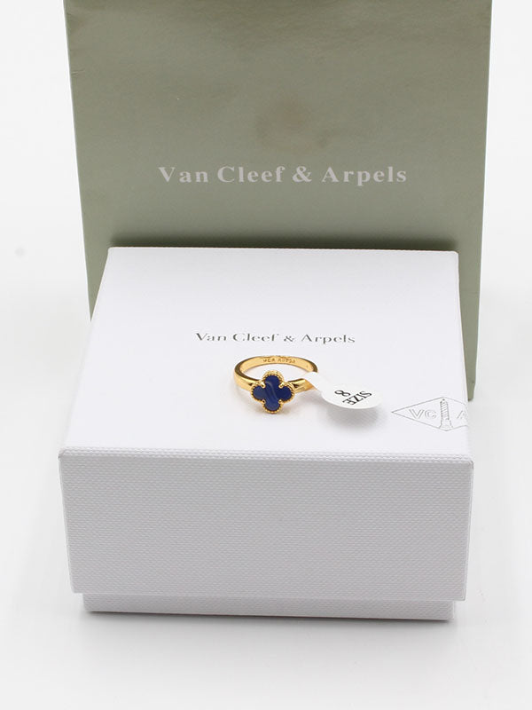 خاتم فان كليف وردة صغير لوقو خواتم van cleef ازرق ذهبي 6