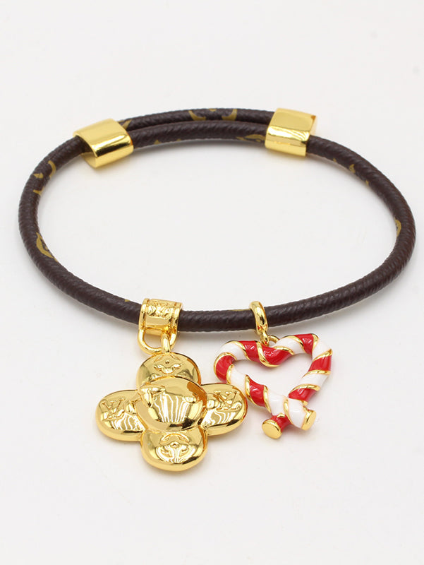 اساور لويس فيتون جلد لوقو فلاور اند هارت اسواره louis vuitton ذهبي