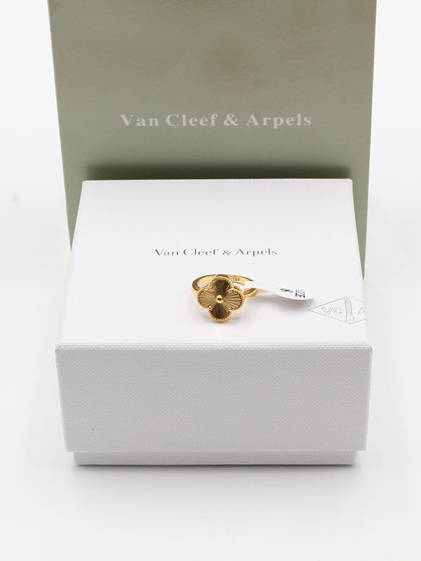 خاتم فان كليف وردة وسط لوقو خواتم van cleef ذهبي 6