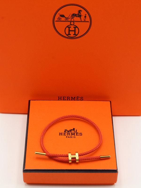 اسوارة هيرمز جلد اسود لوقو اسواره HERMES