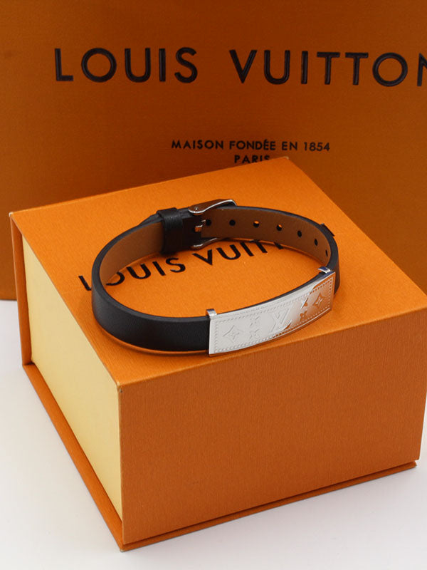 اساور لويس فيتون جلد براون ميتال لوقو اسواره louis vuitton