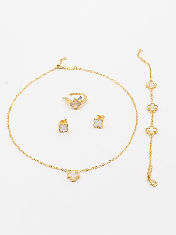 طقم فان كليف صغير ناعم لوقو اطقم van cleef ابيض ذهبي 6