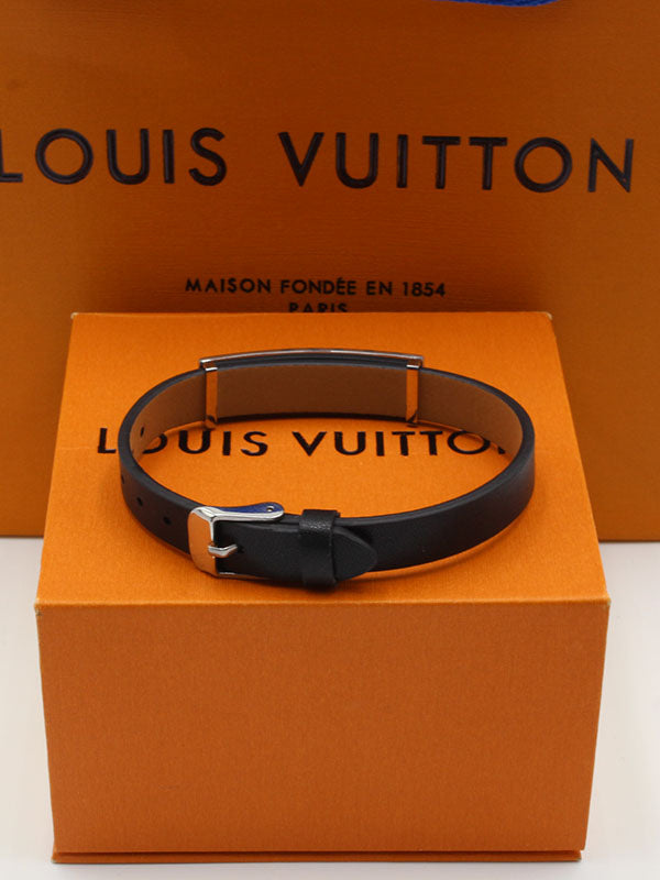 اساور لويس فيتون جلد براون ميتال لوقو اسواره louis vuitton